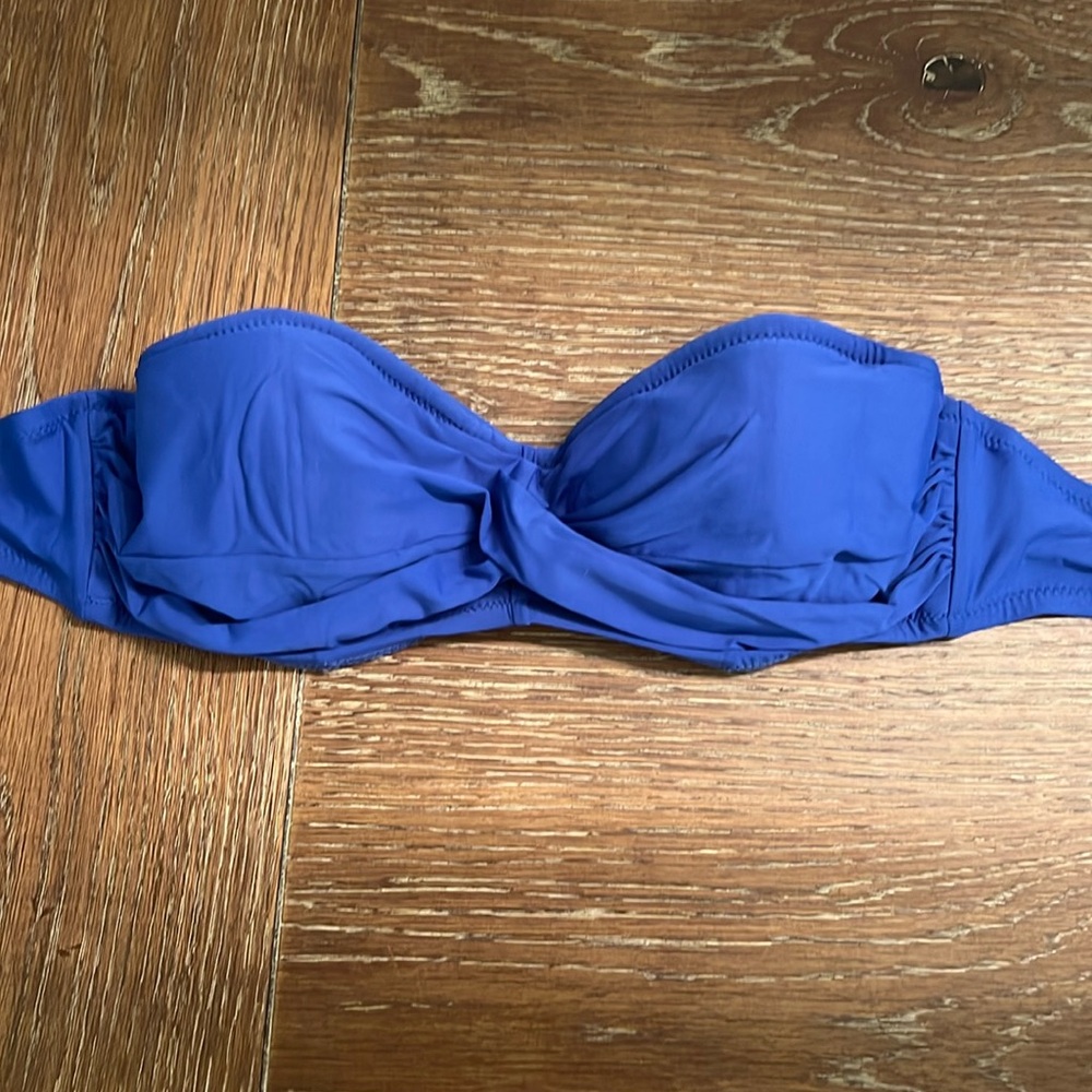 Jcrew royal blue bandeau bathing suit top. Size 32C